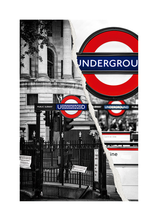 Sztuka miasta z szyldem Underground z Londynu