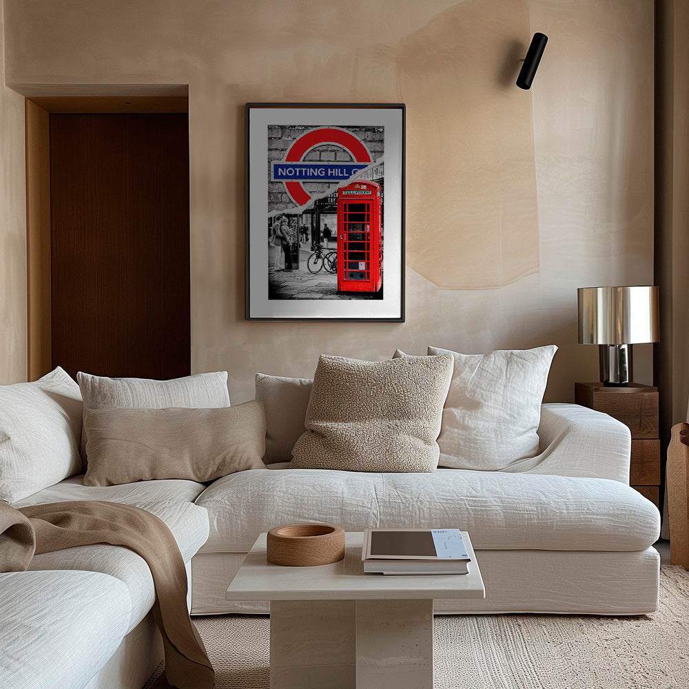 Sztuka do miasta z czerwoną budką telefoniczną Notting Hill – Canvas1