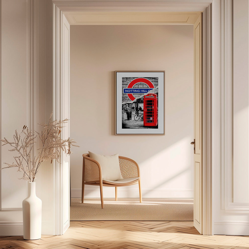 Sztuka do miasta z czerwoną budką telefoniczną Notting Hill – Canvas2