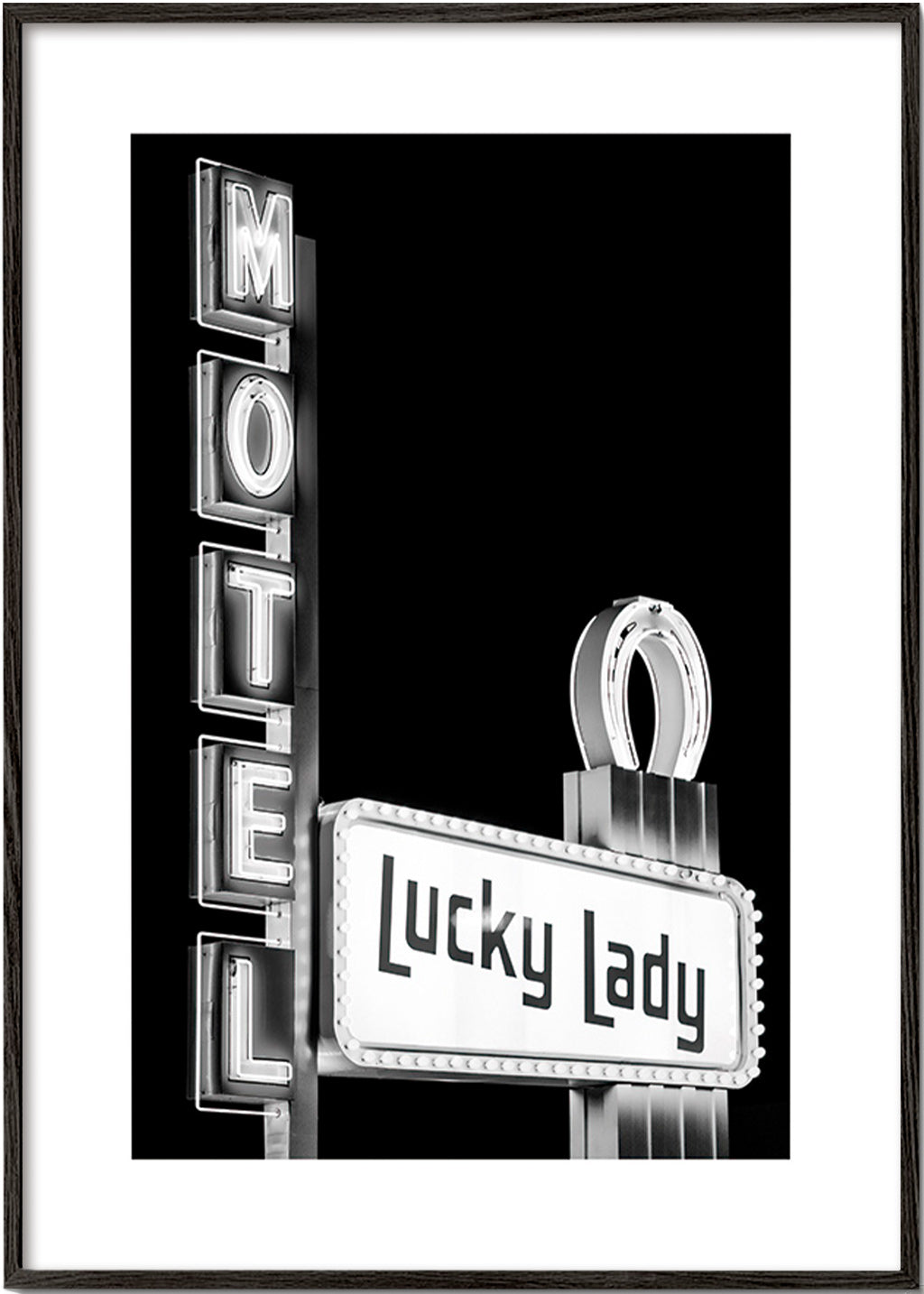 Fotografia szyldu Motel Lucky Lady – Black Frame