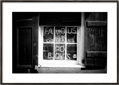 Sztuka do kuchni: szyld New Orleans w czerni i bieli – Black Frame
