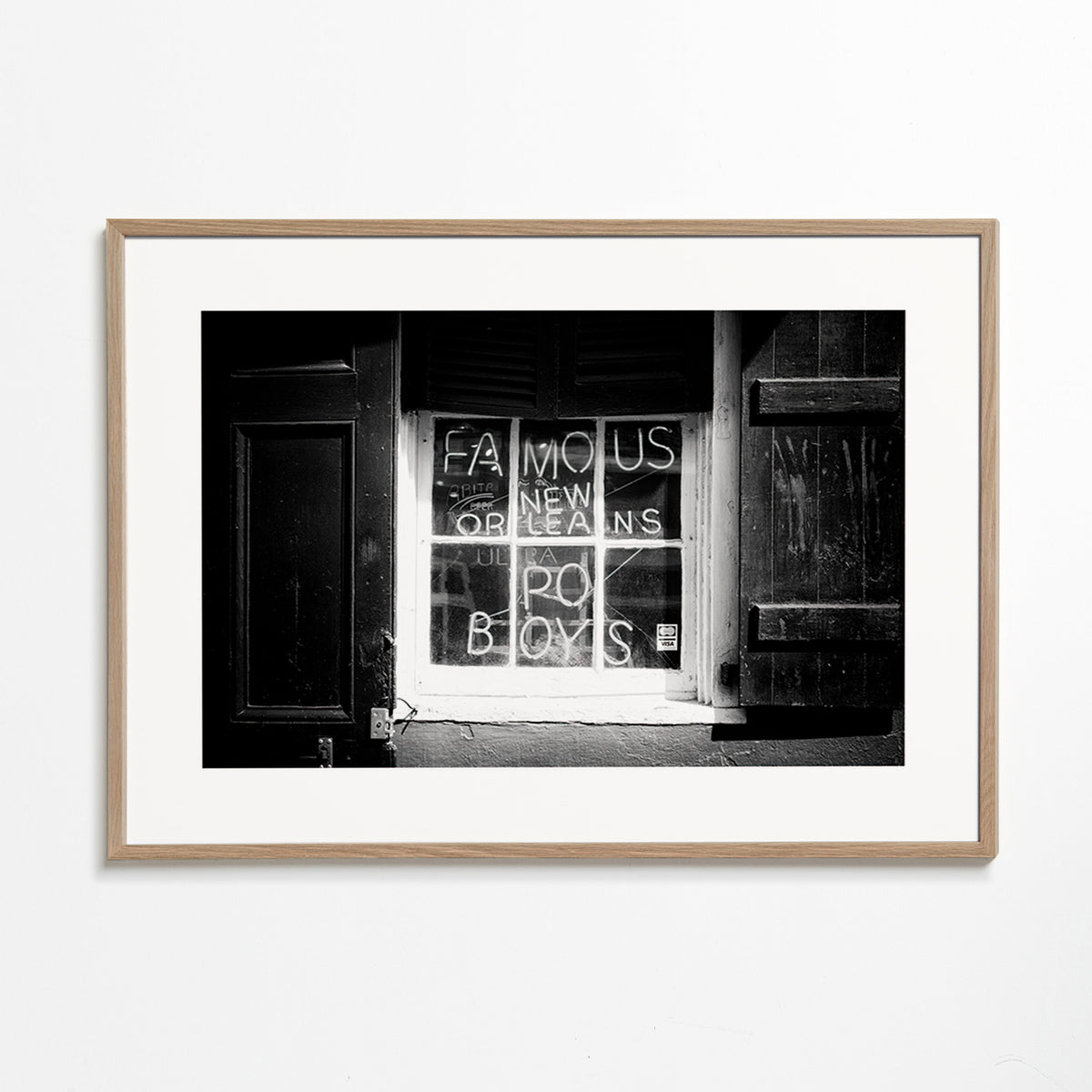 Sztuka do kuchni: szyld New Orleans w czerni i bieli – Oak Frame