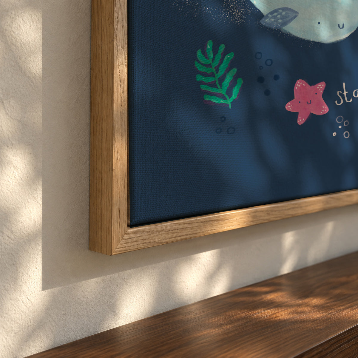 Under the sea kids art print - Framed canvas detail