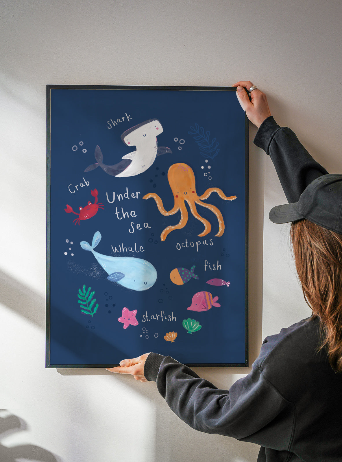 Under the sea kids art print - Framed poster detail