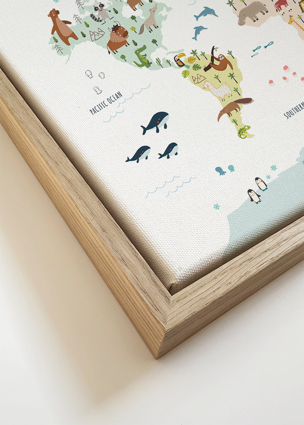 Sztuka do kuchni: mapa świata z ilustracjami zwierząt