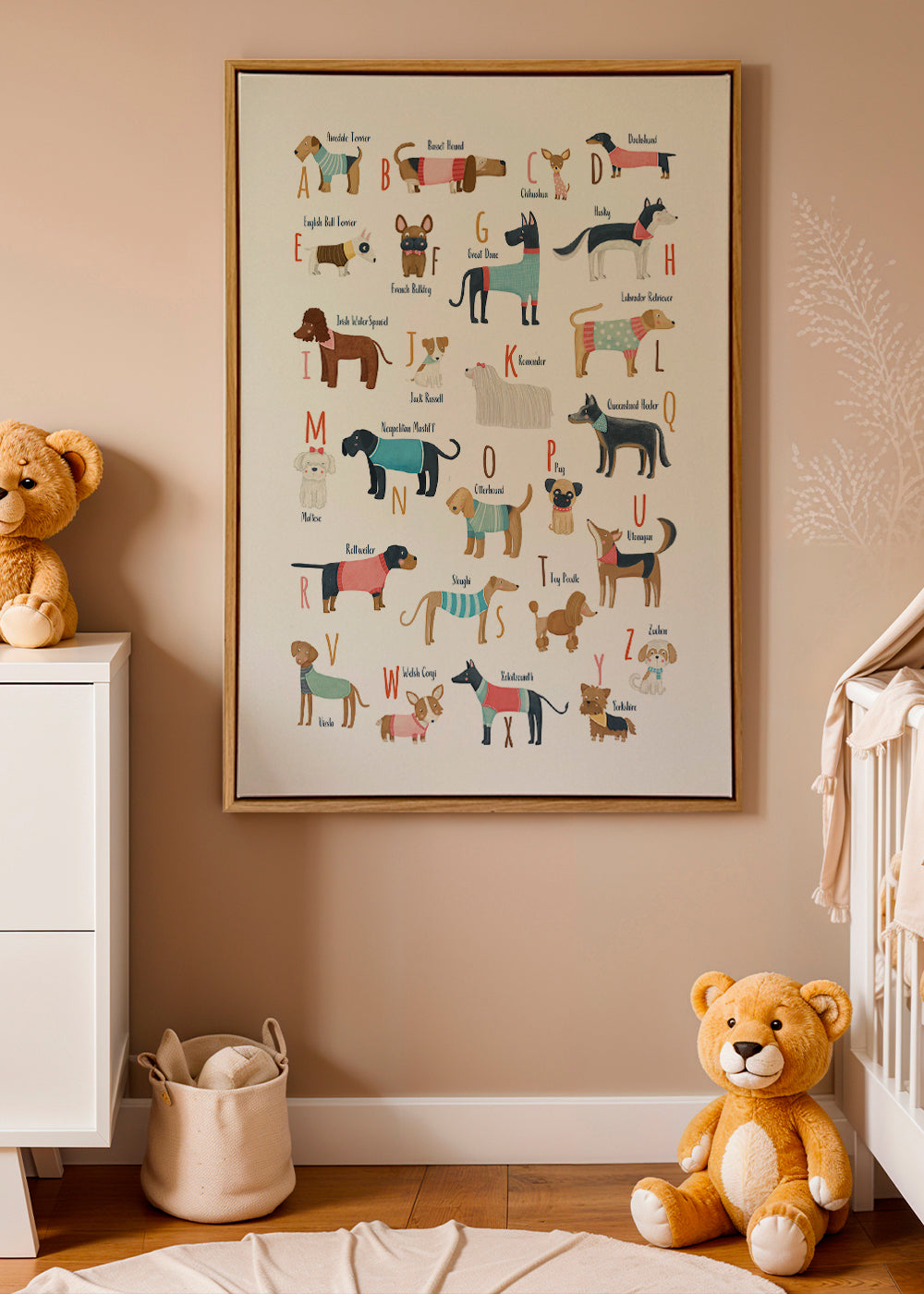 Ilustracja alfabet psów