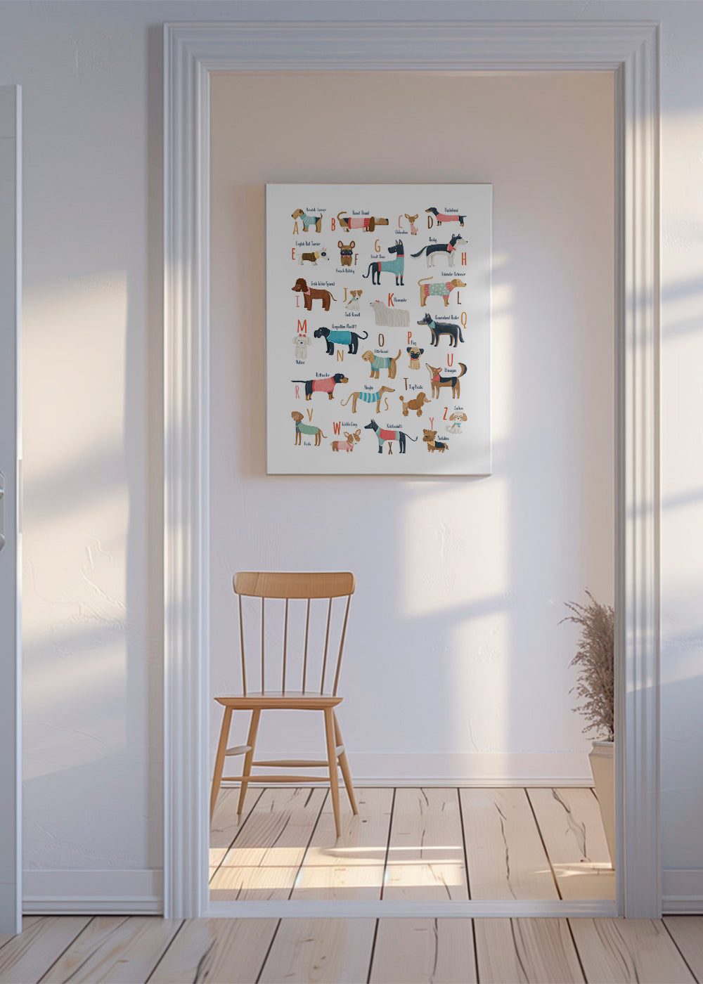 Ilustracja alfabet psów