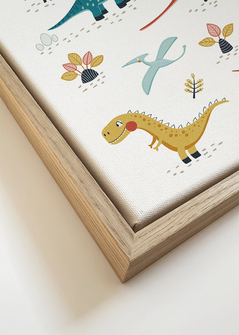 Plakat dziecięcy z wesołymi dinozaurami