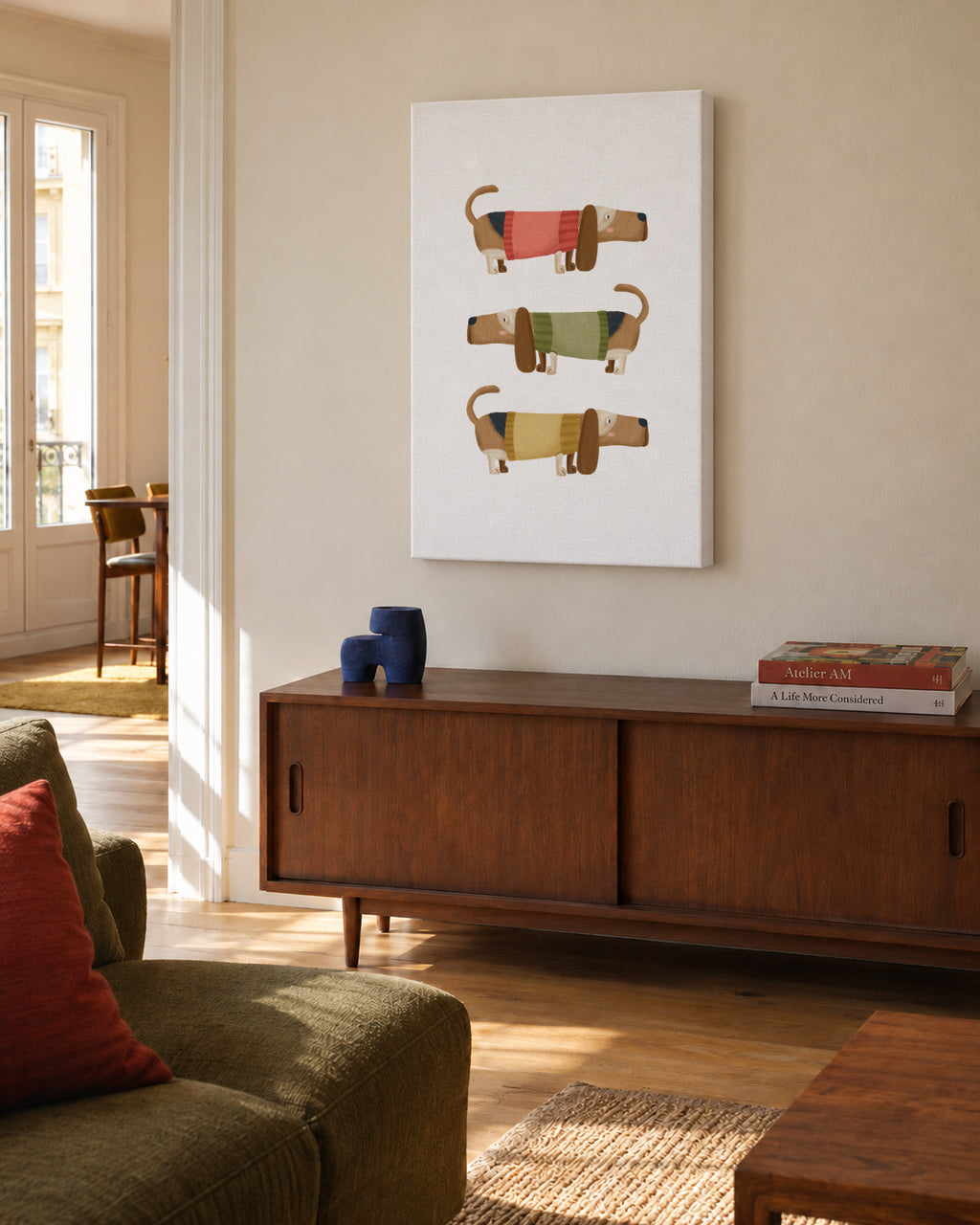 Basset Hound - Unframed canvas in an interior