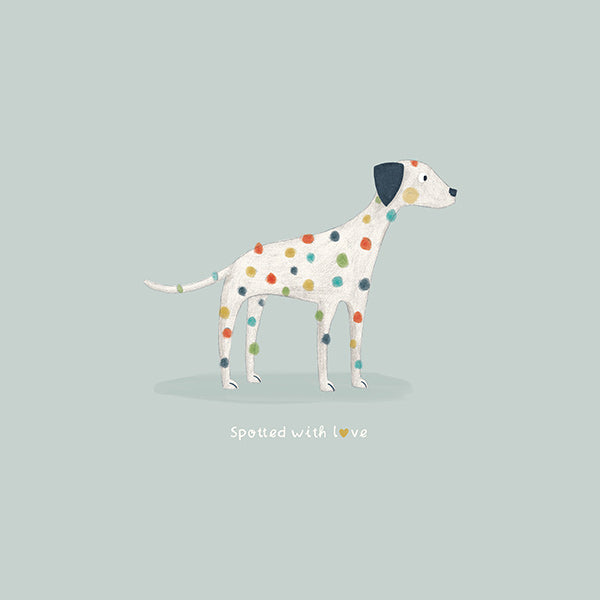 Ilustracja dalmatyńczyka z kolorowymi kropkami