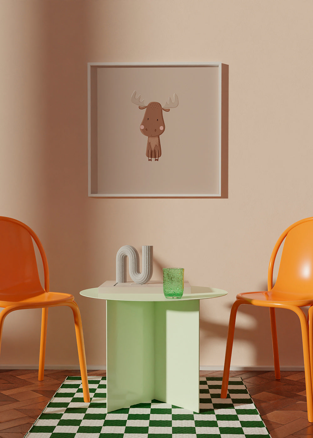 Minimalistyczny plakat z łosiem