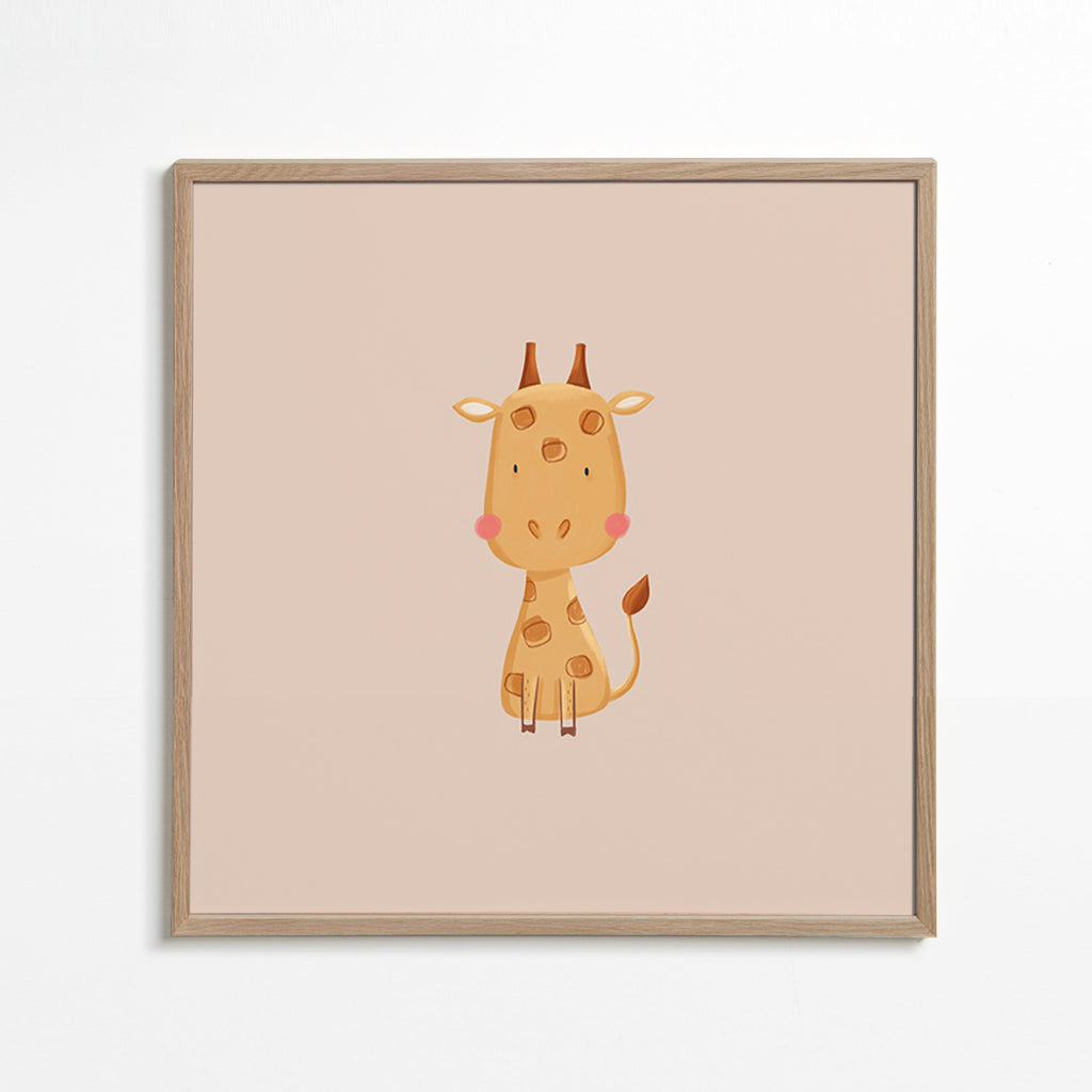 Plakat dziecięcy z minimalistyczną żyrafą