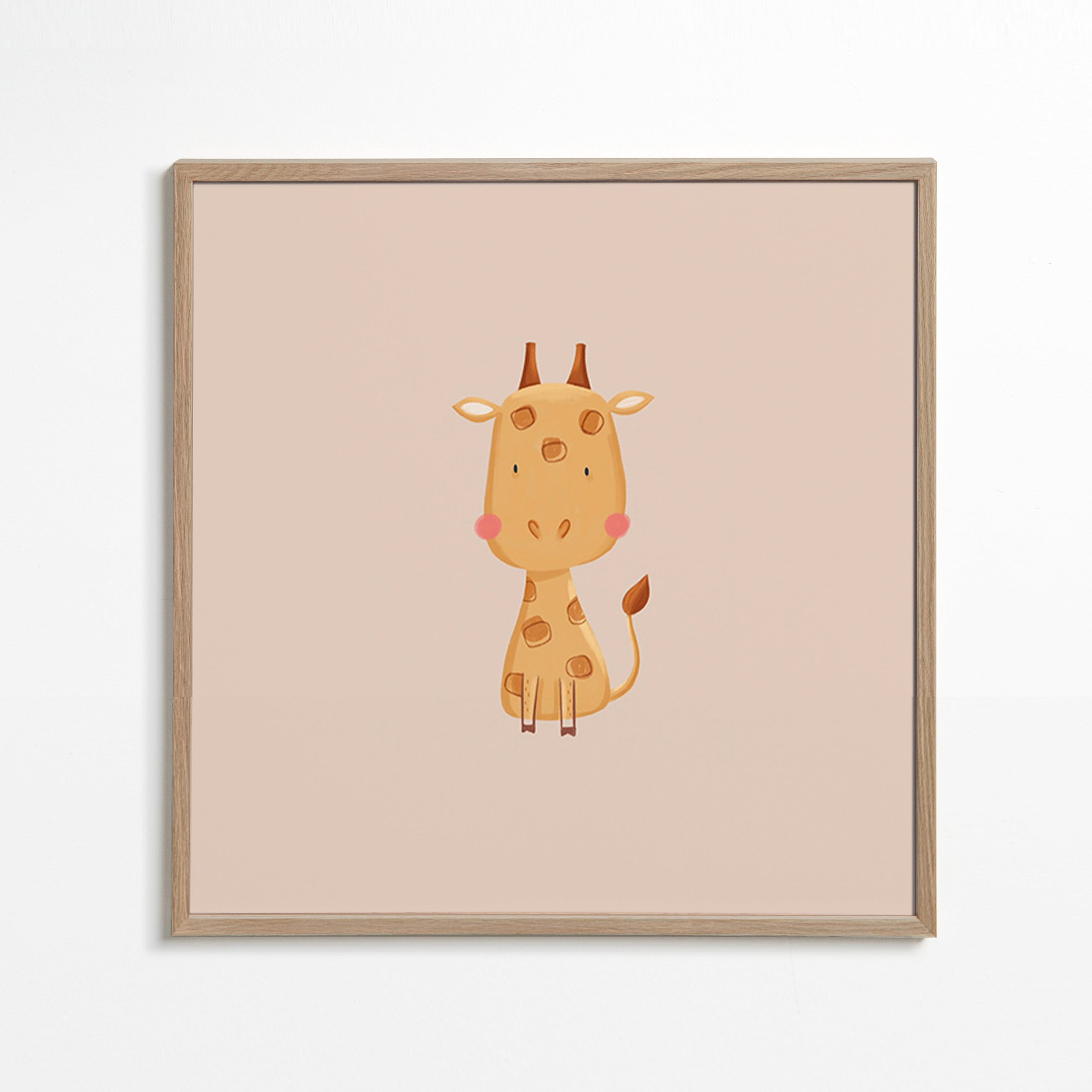 Plakat dziecięcy z minimalistyczną żyrafą