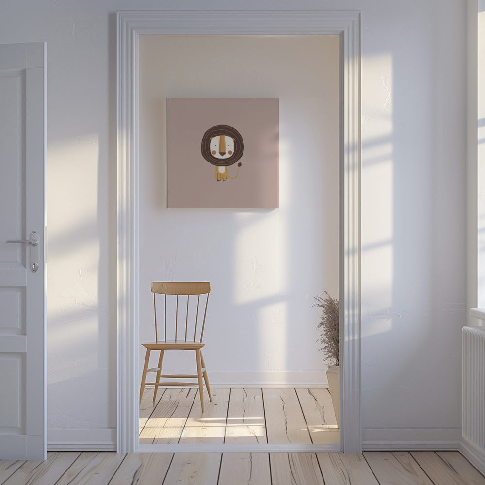 Lion - Unframed canvas in an interior