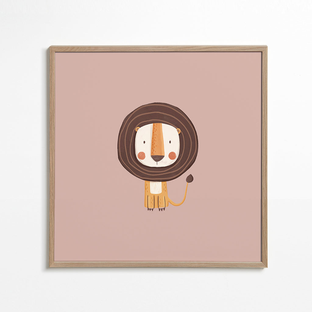 Plakat dziecięcy: lew minimalistyczny