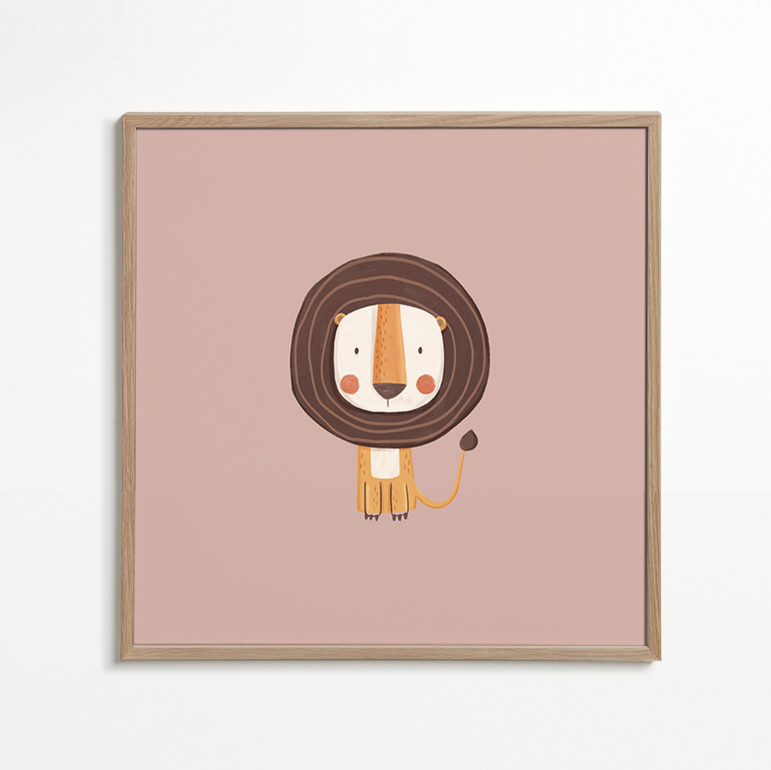 Plakat dziecięcy: lew minimalistyczny