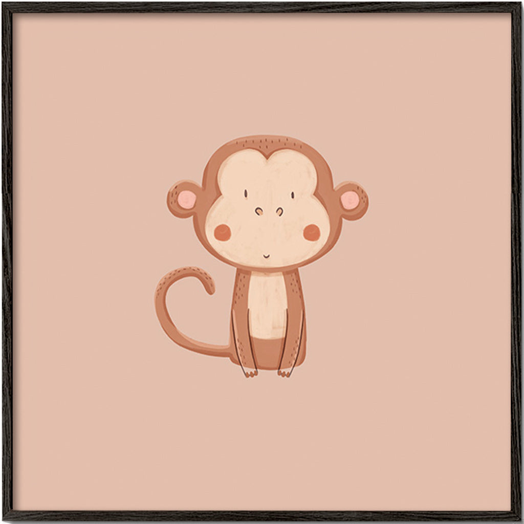 Minimalistyczny plakat z małpką