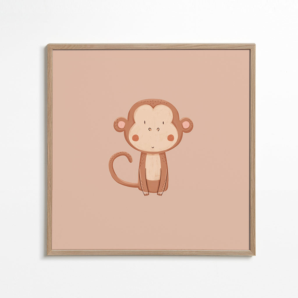 Minimalistyczny plakat z małpką