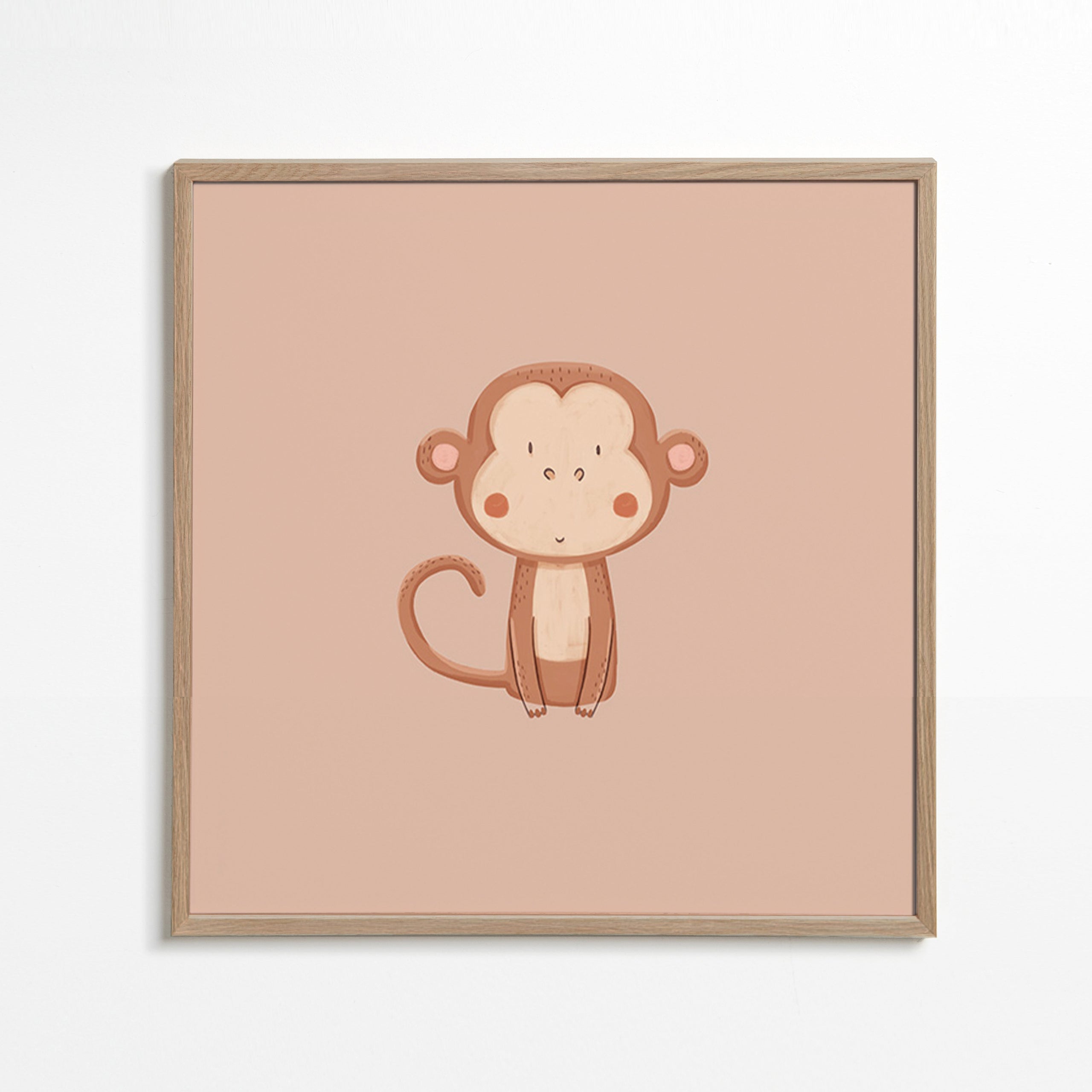 Minimalistyczny plakat z małpką