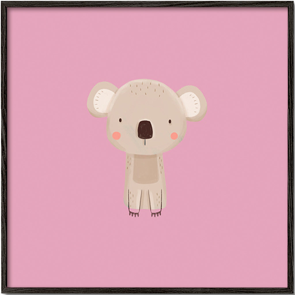 Plakat dziecięcy: minimalny różowy koala
