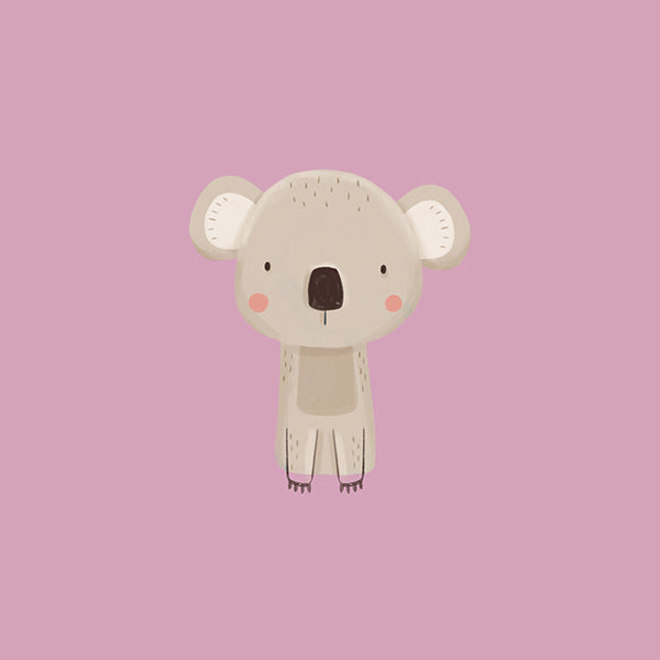 Plakat dziecięcy: minimalny różowy koala