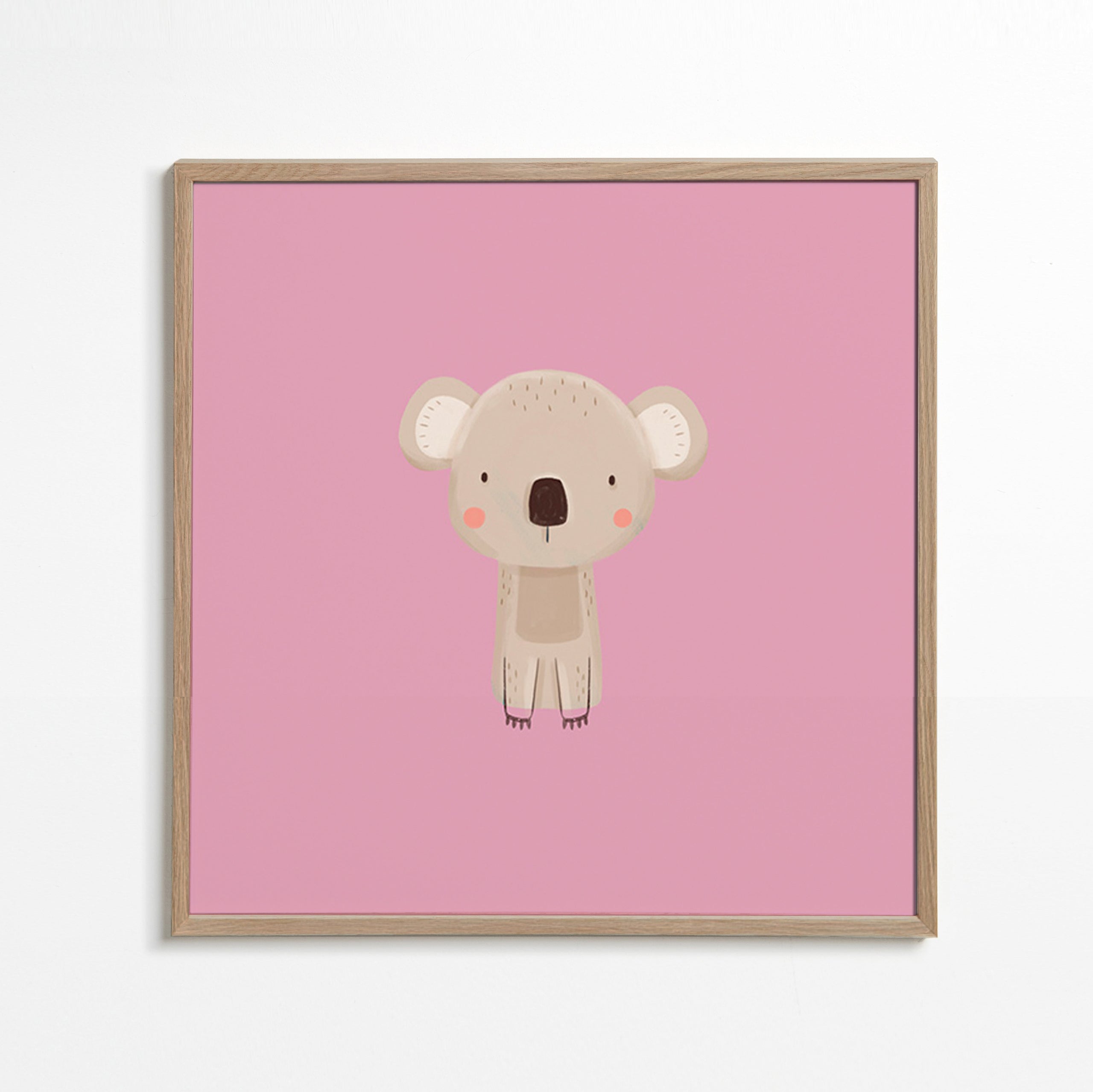 Plakat dziecięcy: minimalny różowy koala