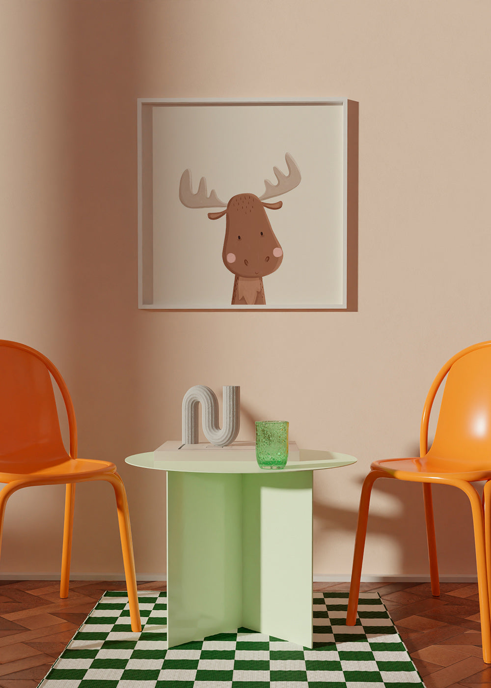 Ilustracja łosia dla dzieci na jasnym tle