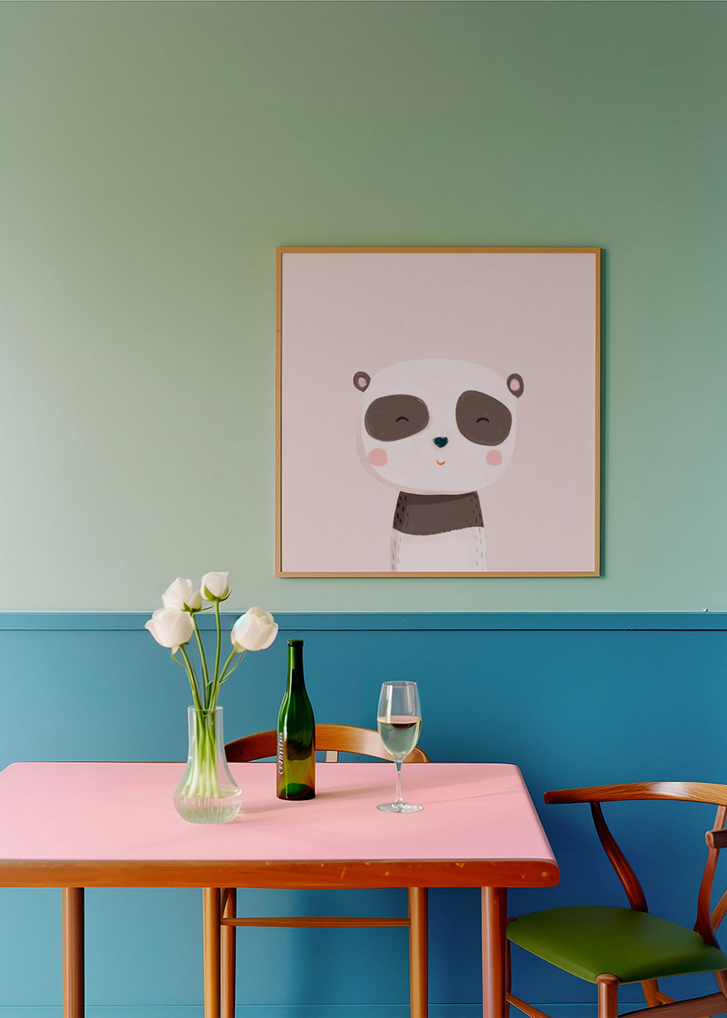 Plakat dziecięcy słodki panda ilustracja