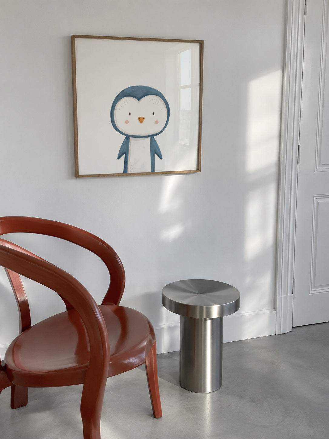 Sweet penguin - Framed poster in an interior