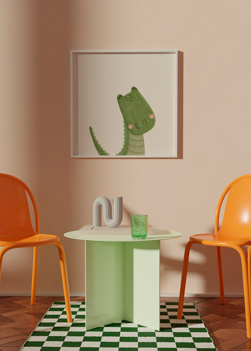 Plakat dziecięcy uśmiechnięty krokodyl