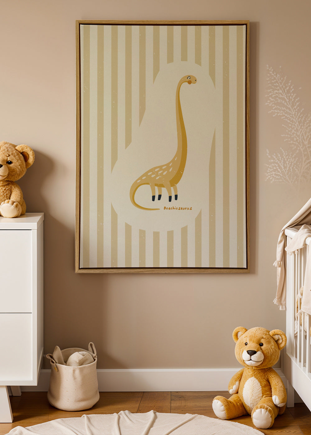 Dino Brachiosaurus - Framed canvas in an interior