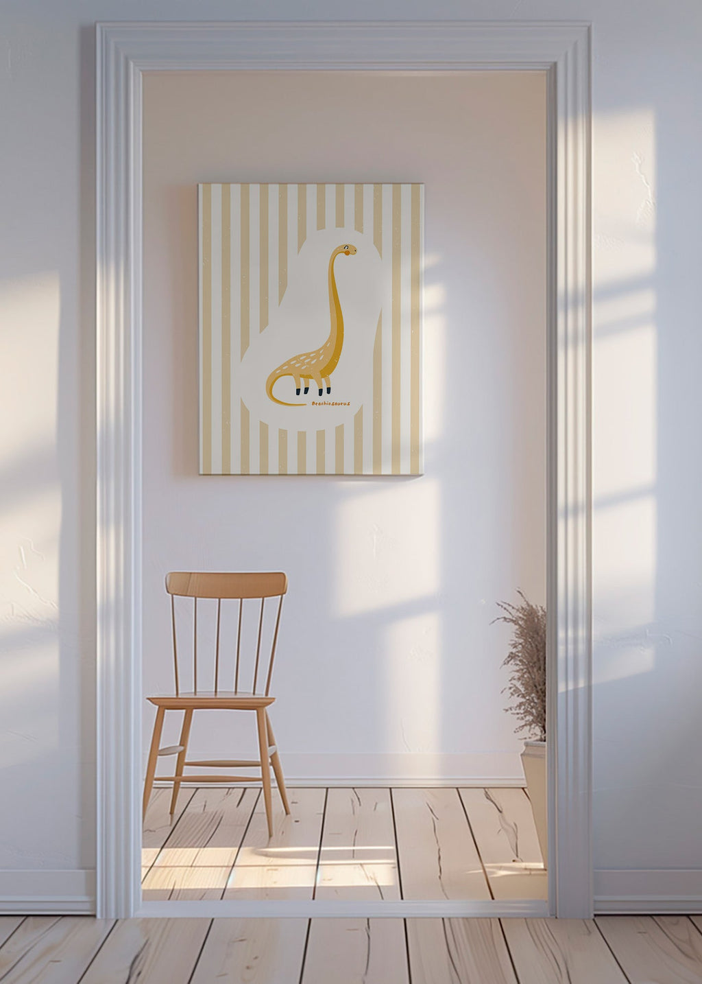 Plakat dziecięcy Brachiosaurus żółty