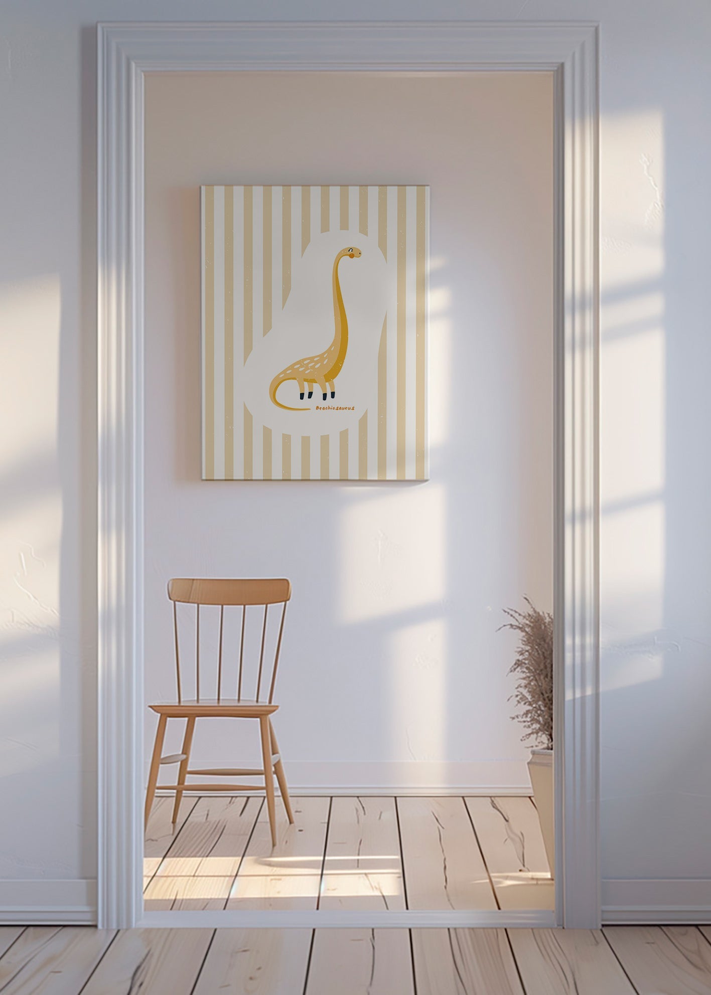 Plakat dziecięcy Brachiosaurus żółty