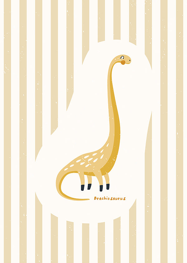Plakat dziecięcy Brachiosaurus żółty