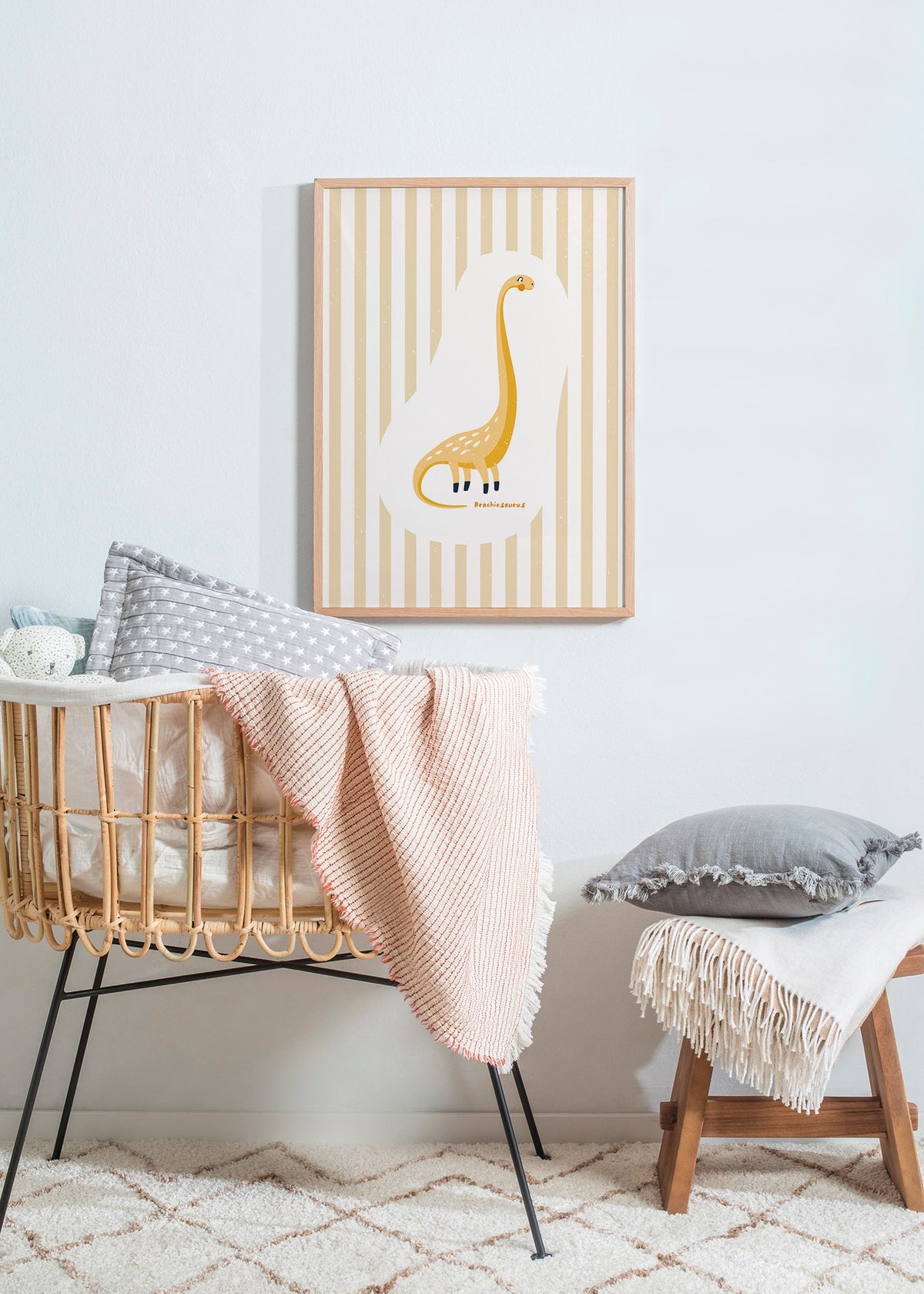 Plakat dziecięcy Brachiosaurus żółty
