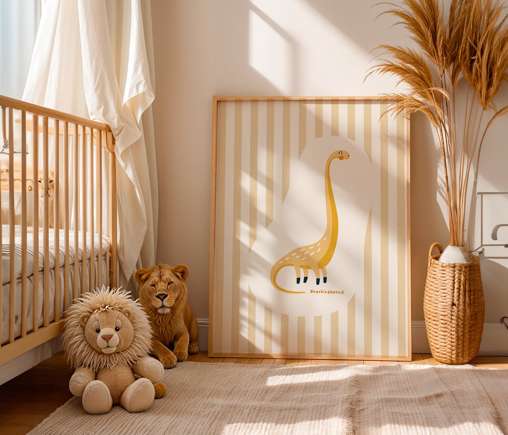 Plakat dziecięcy Brachiosaurus żółty