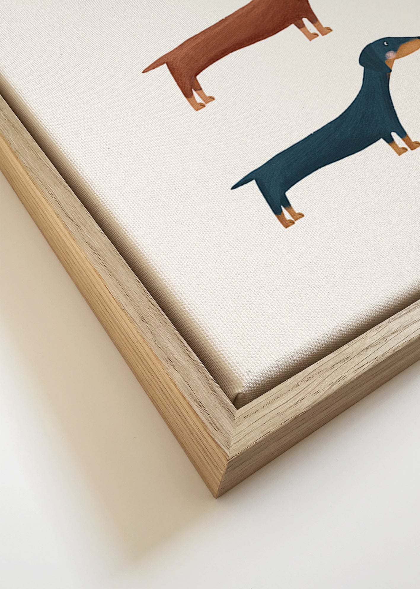 Plakat z jamnikami w stylu minimalistycznym