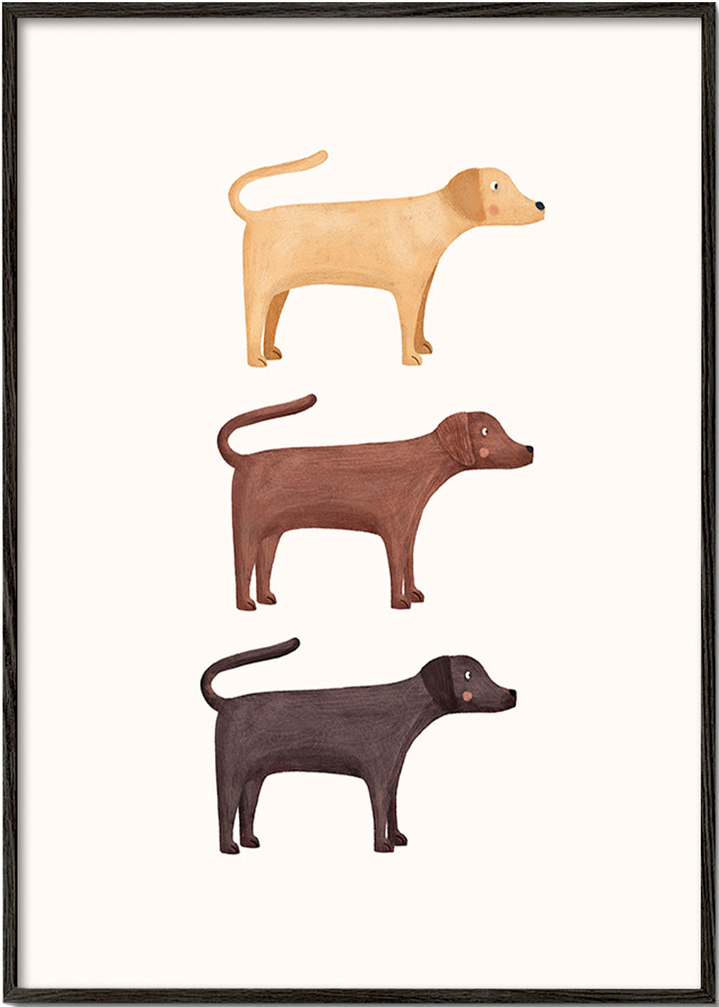 Plakat trzy labradory minimalistyczne