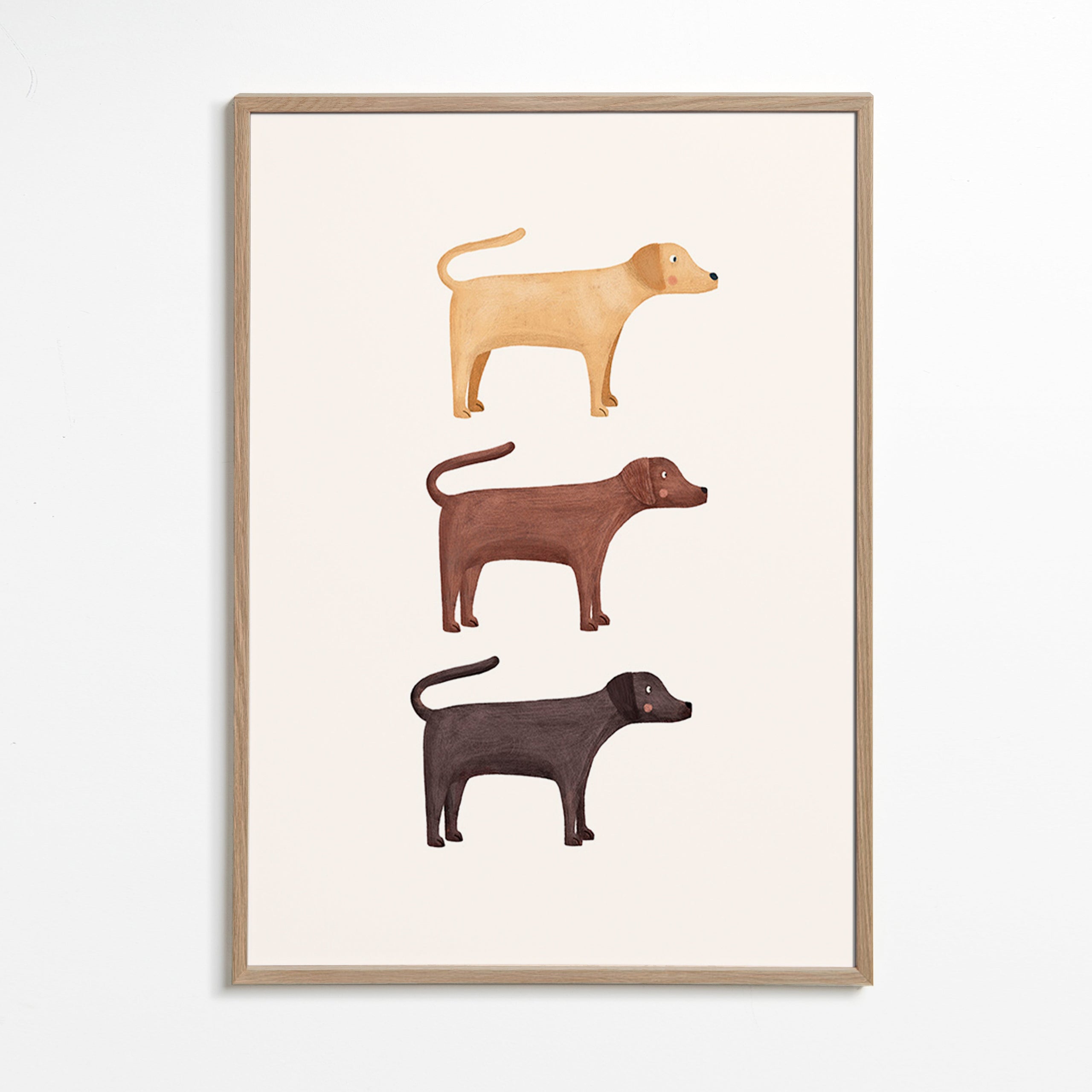 Plakat trzy labradory minimalistyczne
