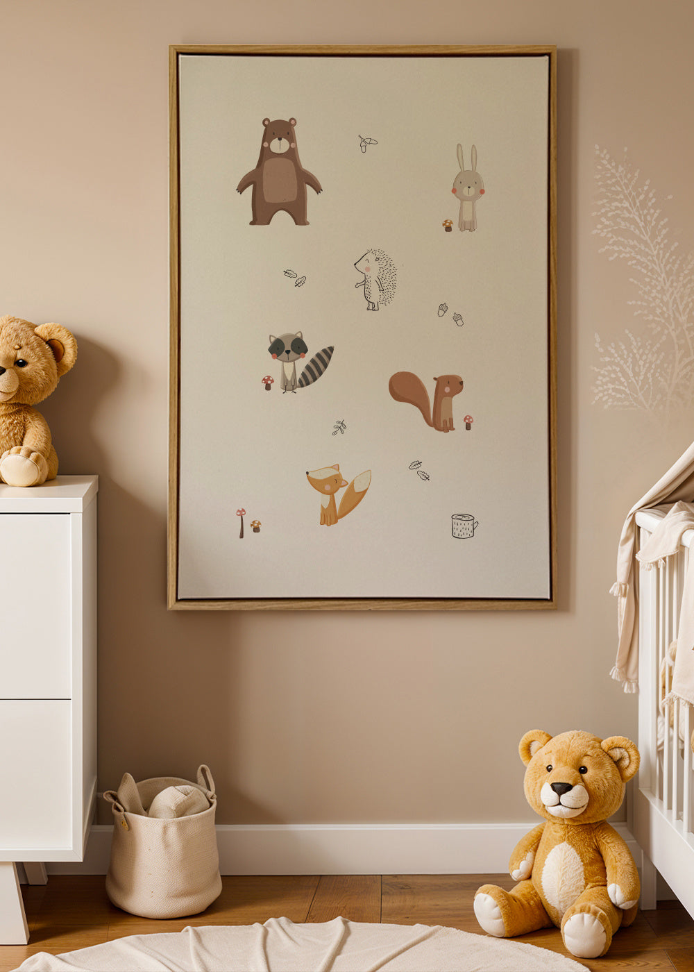 Forest friends - Framed canvas in an interior