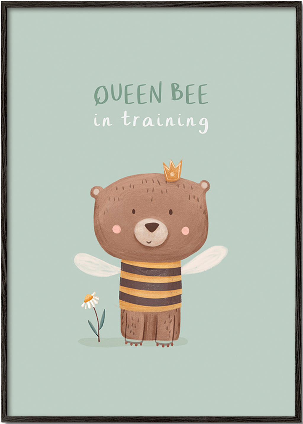 Plakat dziecięcy Miś 'Queen Bee' z koroną