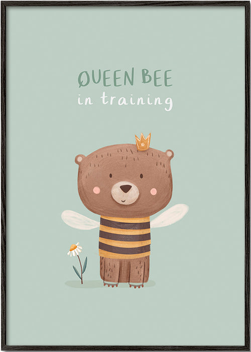 Plakat dziecięcy Miś 'Queen Bee' z koroną