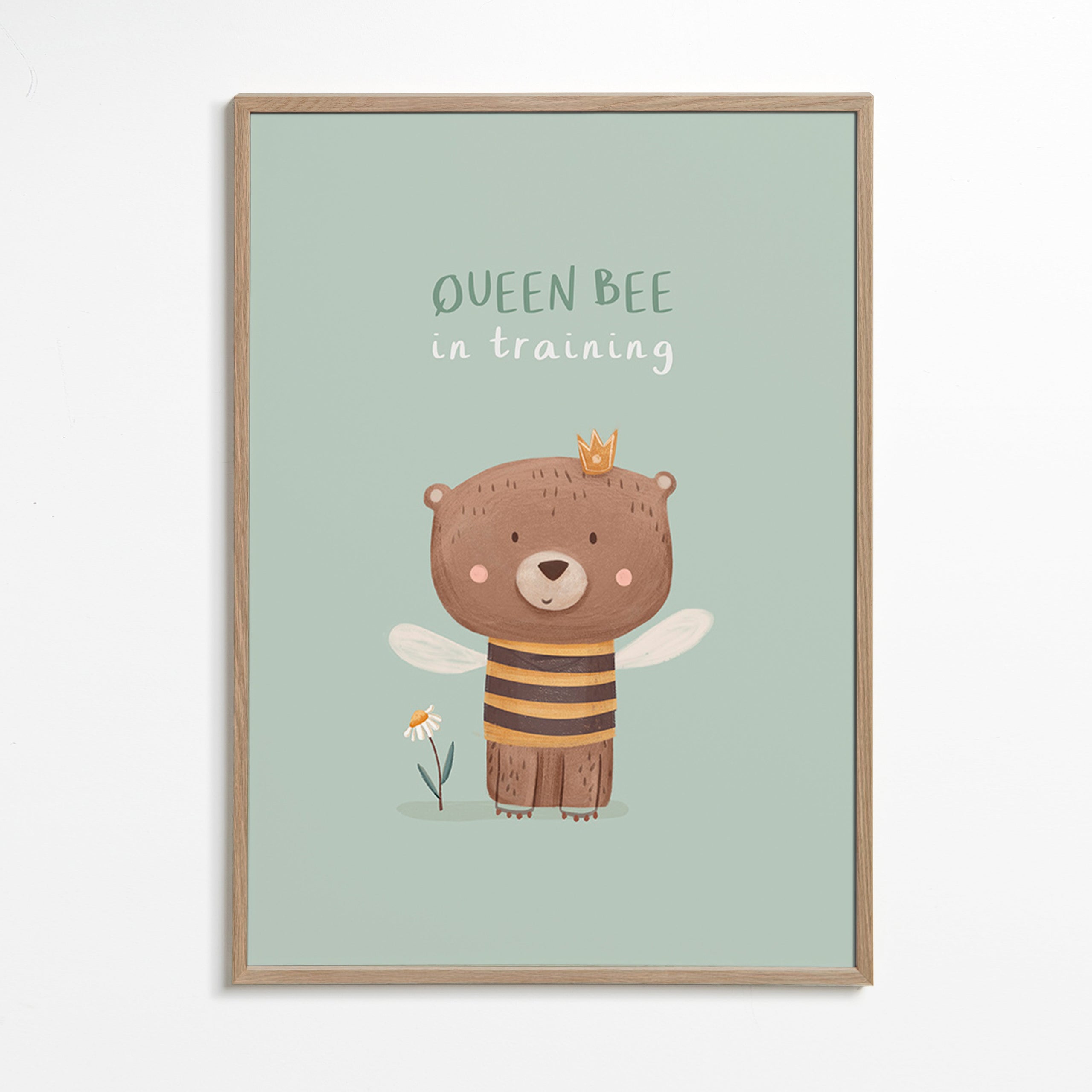 Plakat dziecięcy Miś 'Queen Bee' z koroną