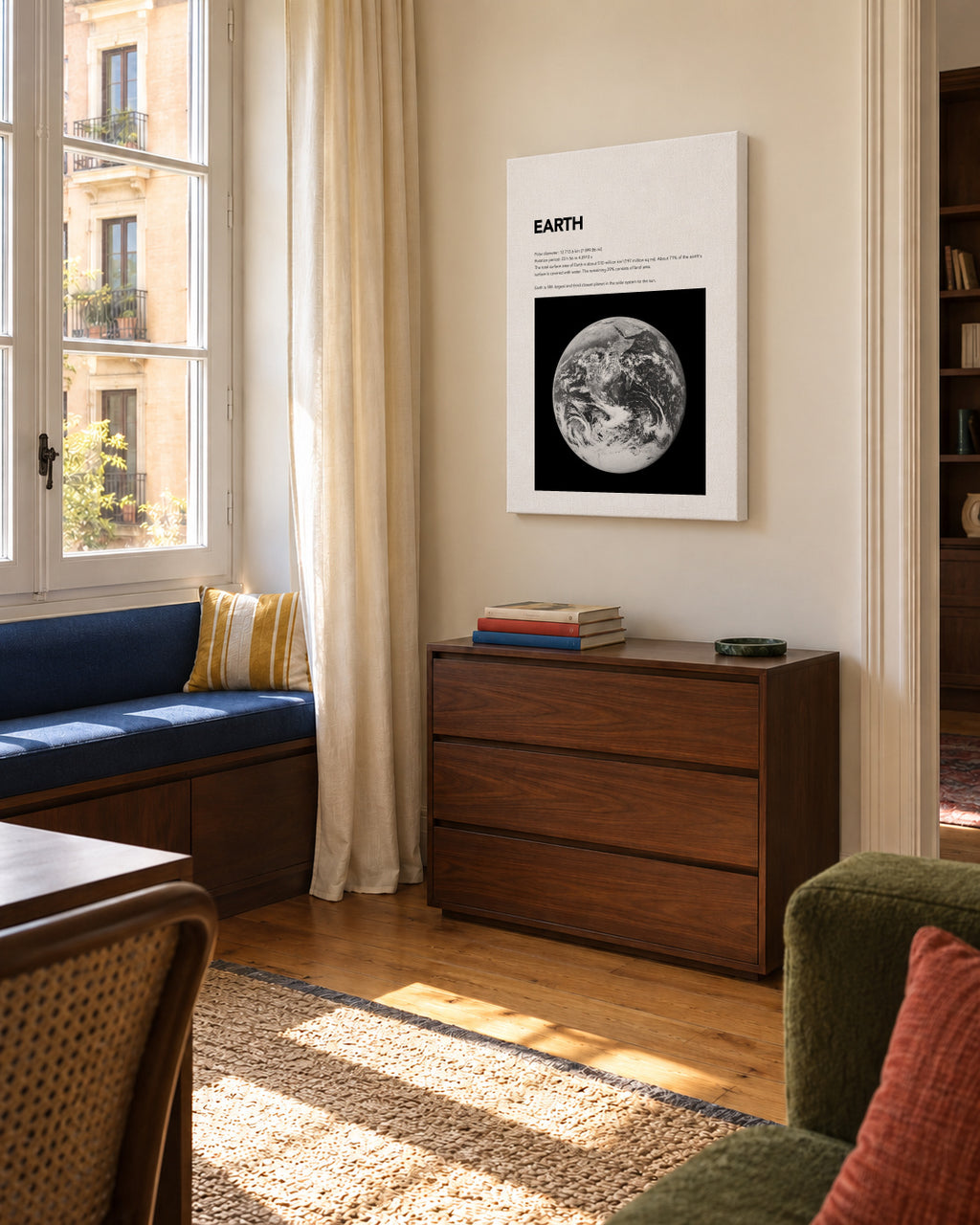Earth - Unframed canvas in an interior