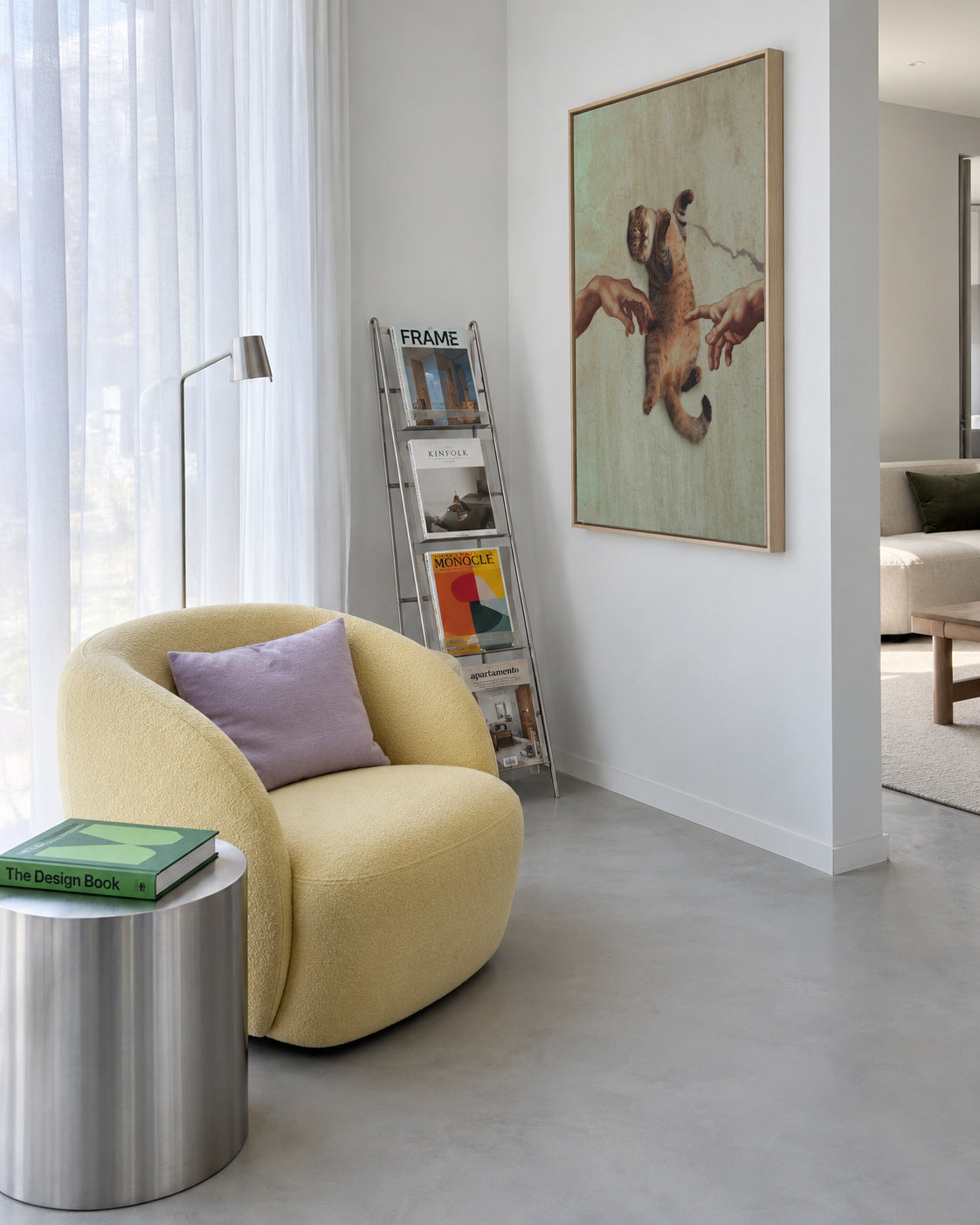 Touch of a Kityy - Framed canvas in an interior