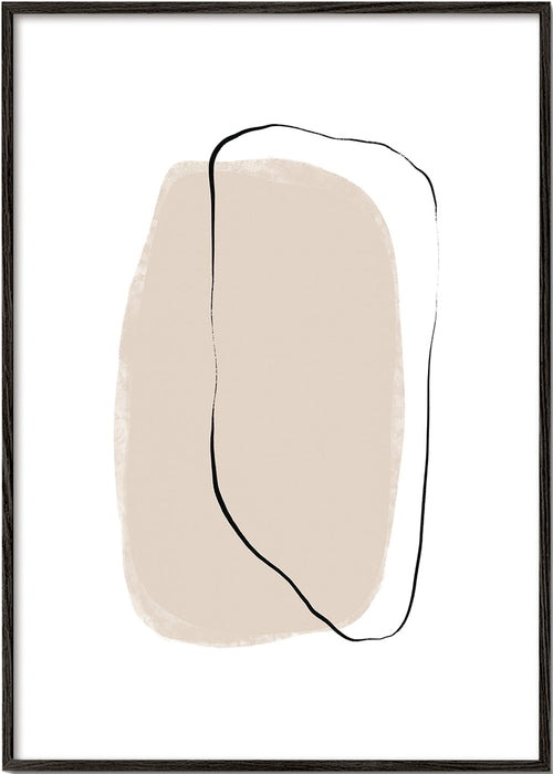 Minimalistyczna beżowa grafika z linią