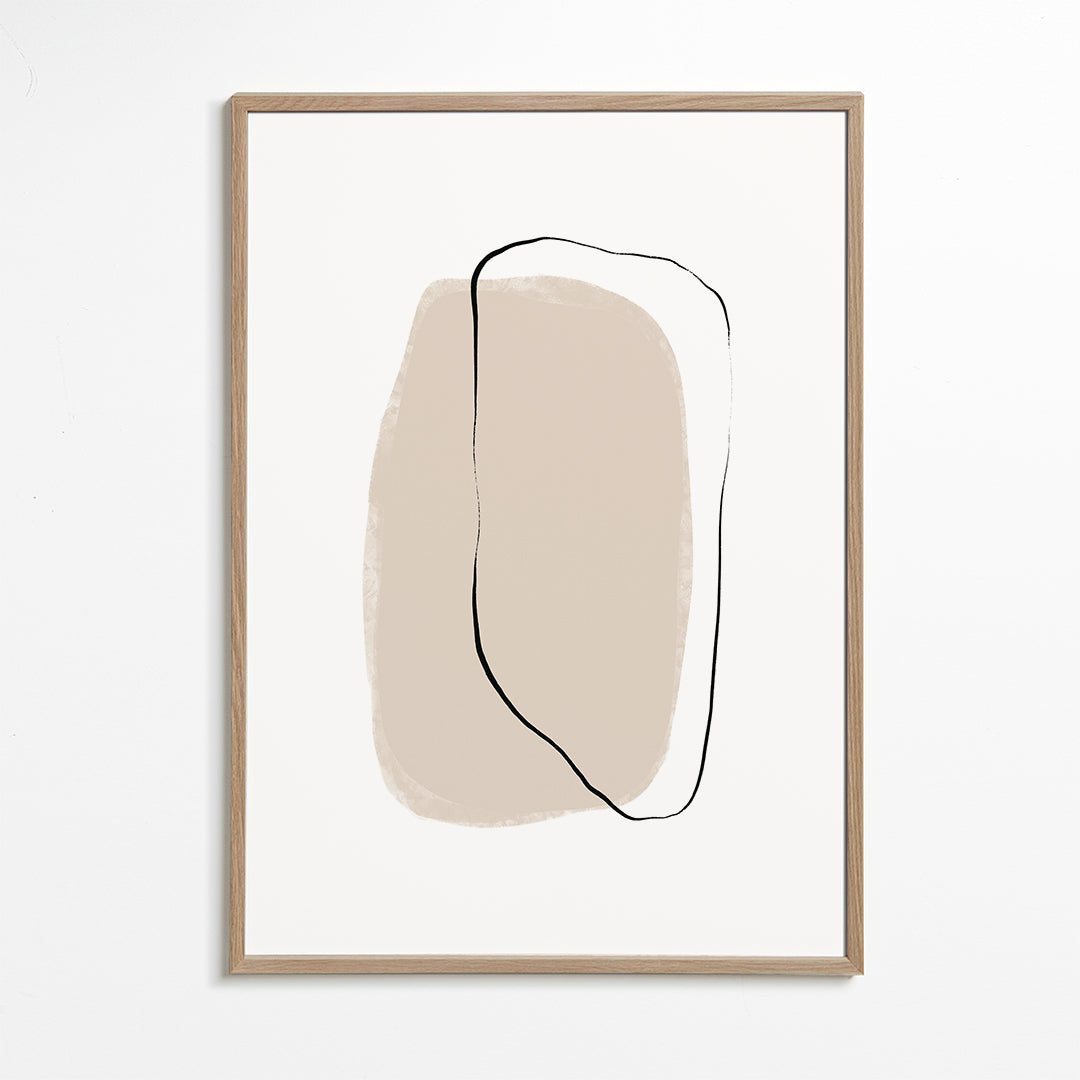 Minimalistyczna beżowa grafika z linią