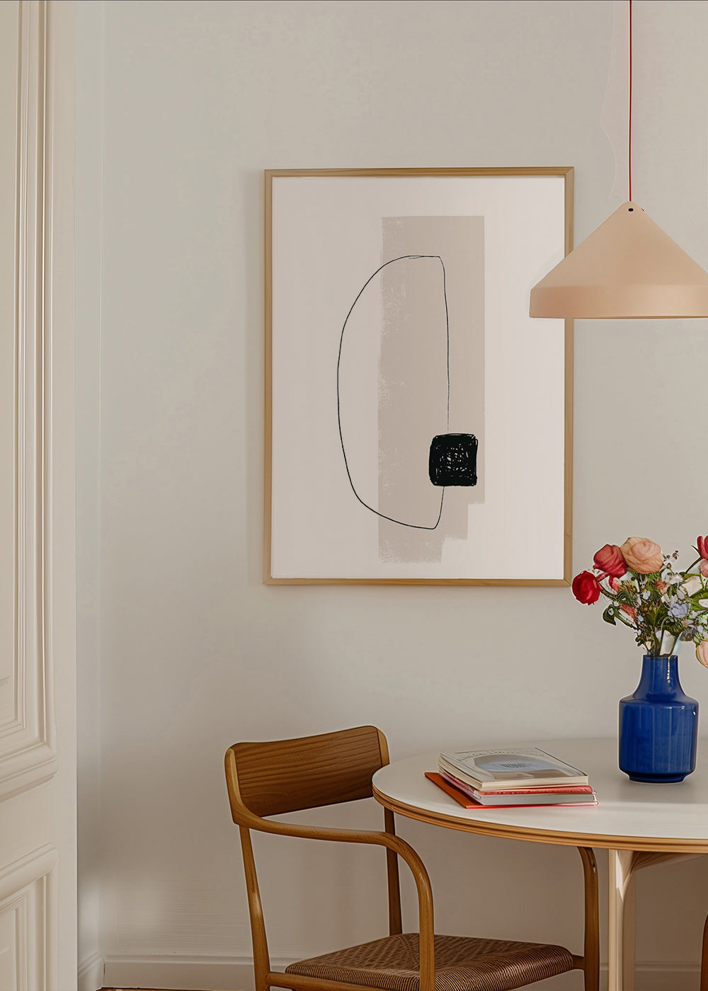 Obraz minimalistyczny z organiczną linią