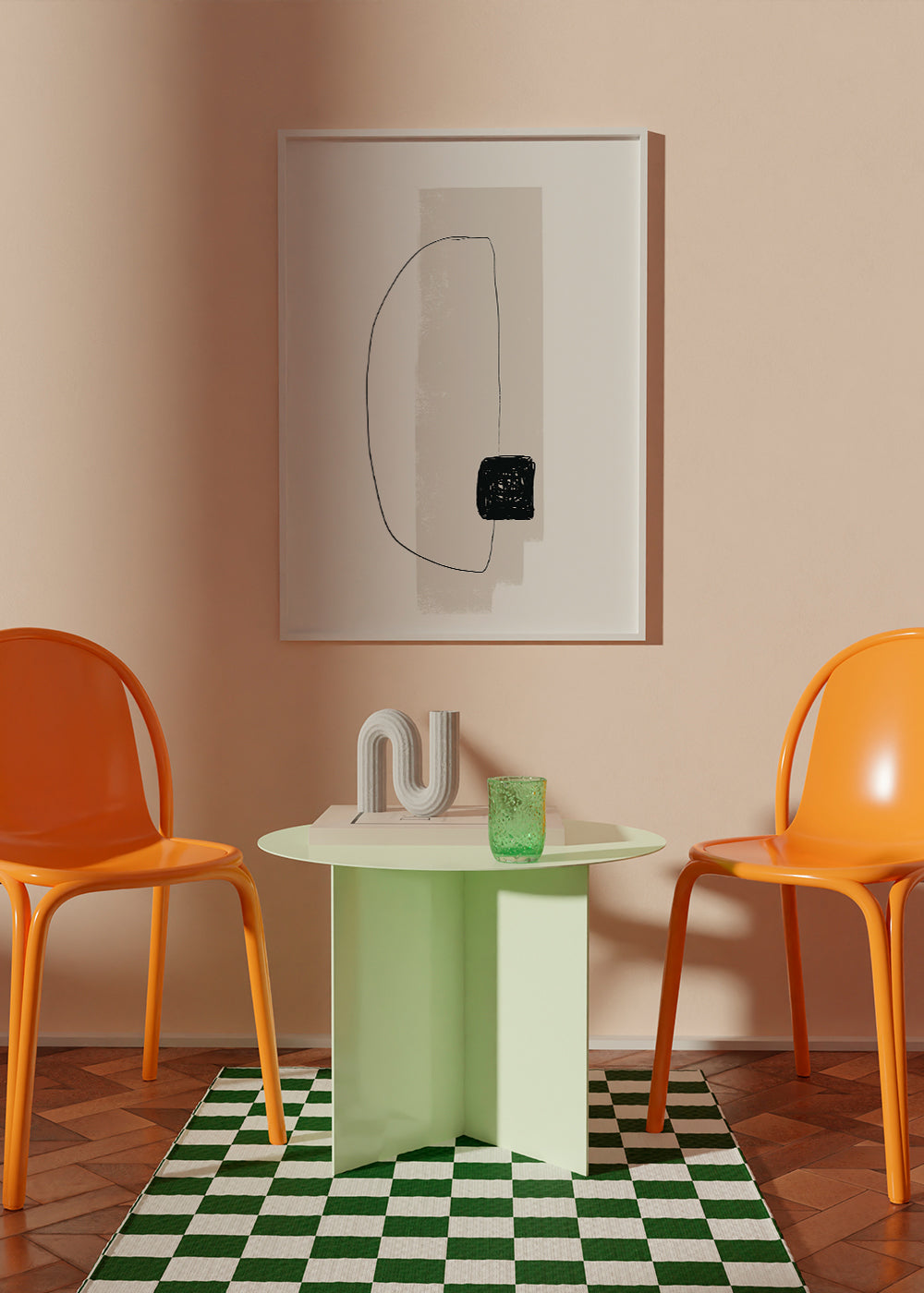 Obraz minimalistyczny z organiczną linią