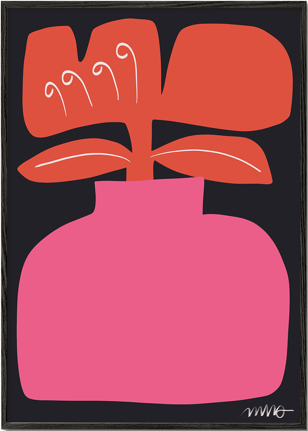 Plakat botaniczny różowy kwiat